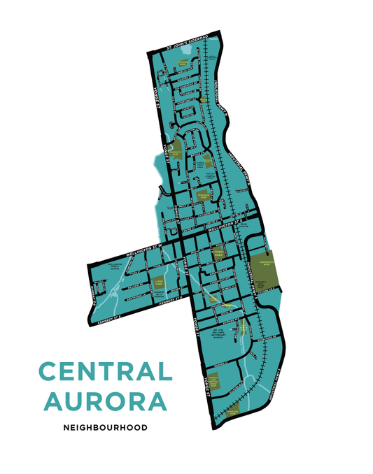 Central Aurora Neighbourhood Map Print