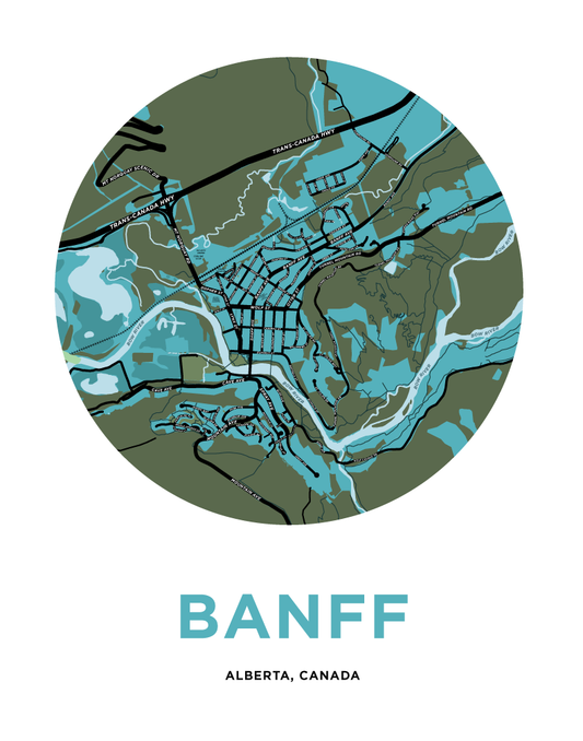 Banff Map Print