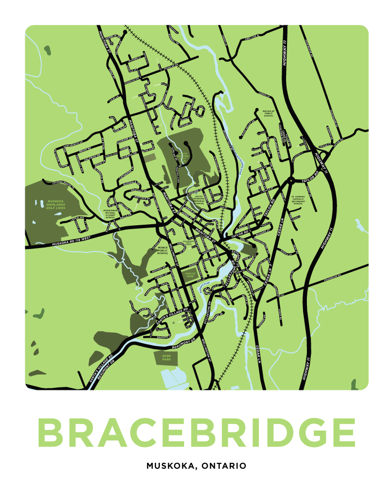 Bracebridge Map Print