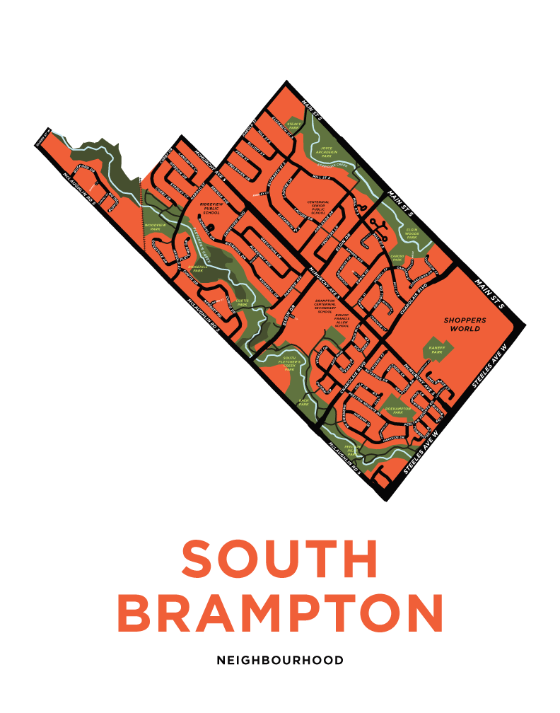 South Brampton Map Print