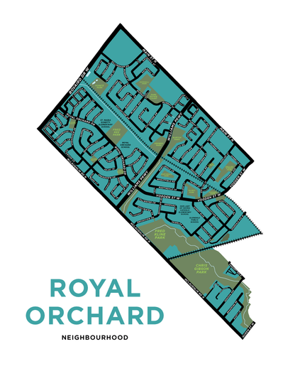 Brampton West Neighbourhood Map Print