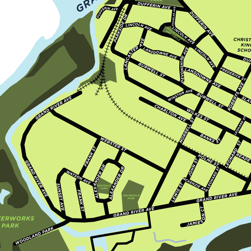 Holmedale-Lansdowne Neighbourhood Map Print