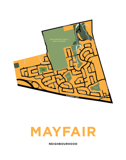 Mayfair Neighbourhood Map Print