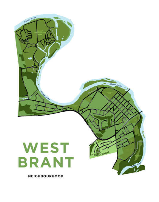 West Brant Neighbourhood Map Print