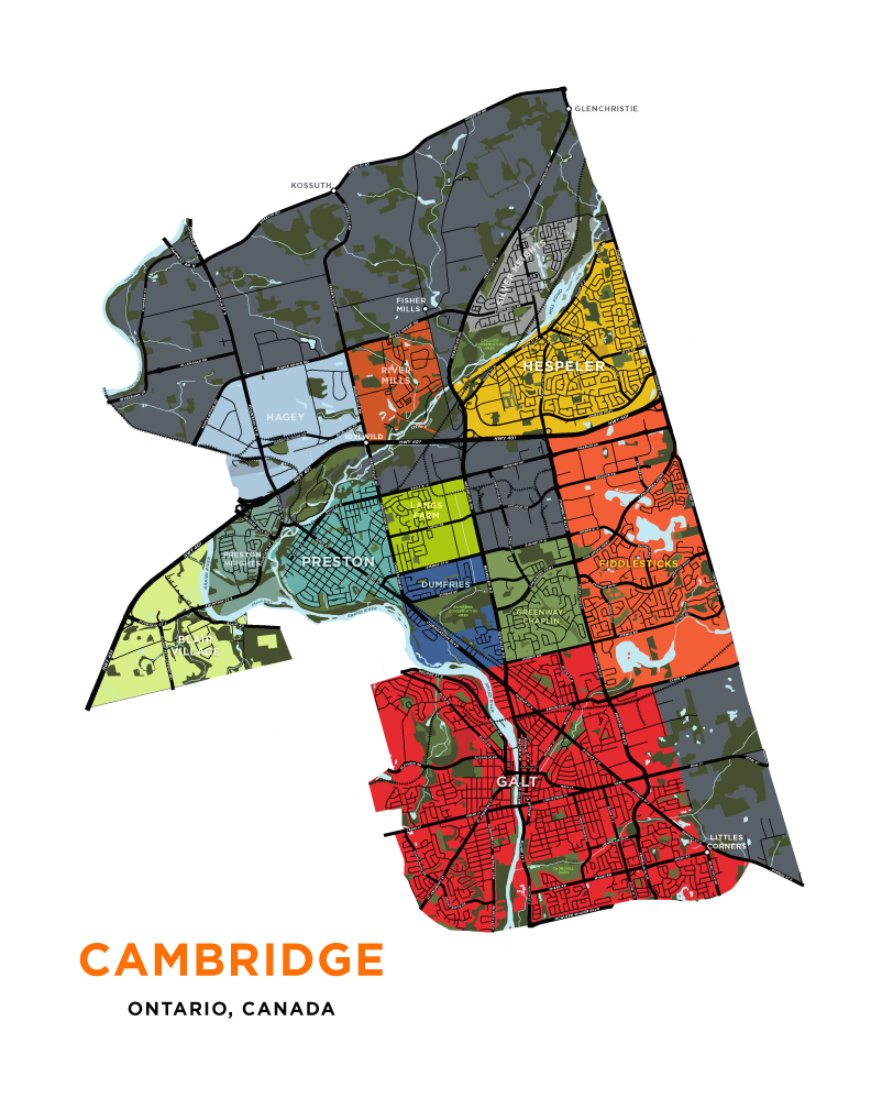 Cambridge - Full City Map Print