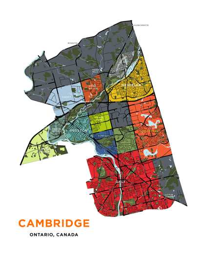 Cambridge - Full City Map Print
