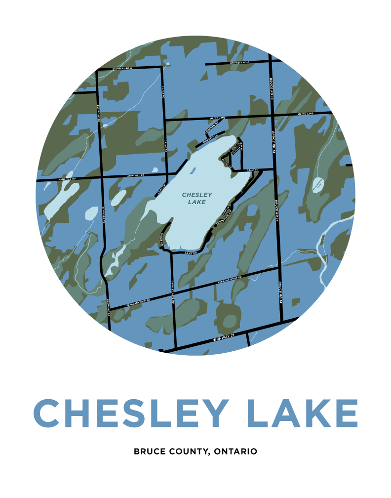 Chesley Lake Map Print