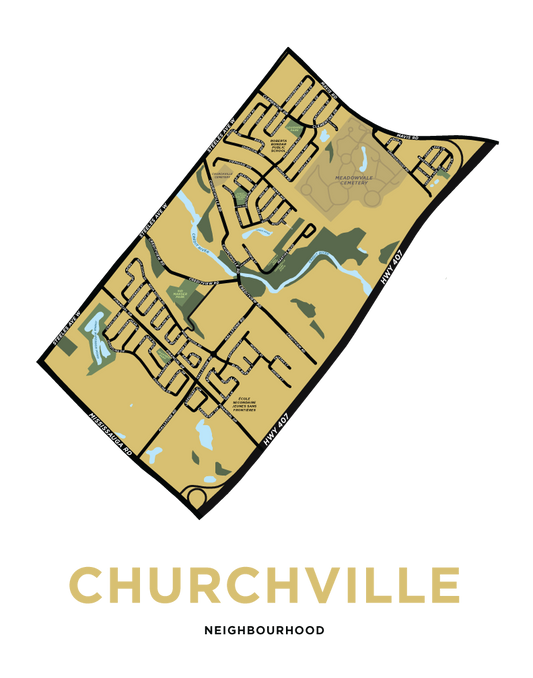 Churchville Neighbourhood Map Print
