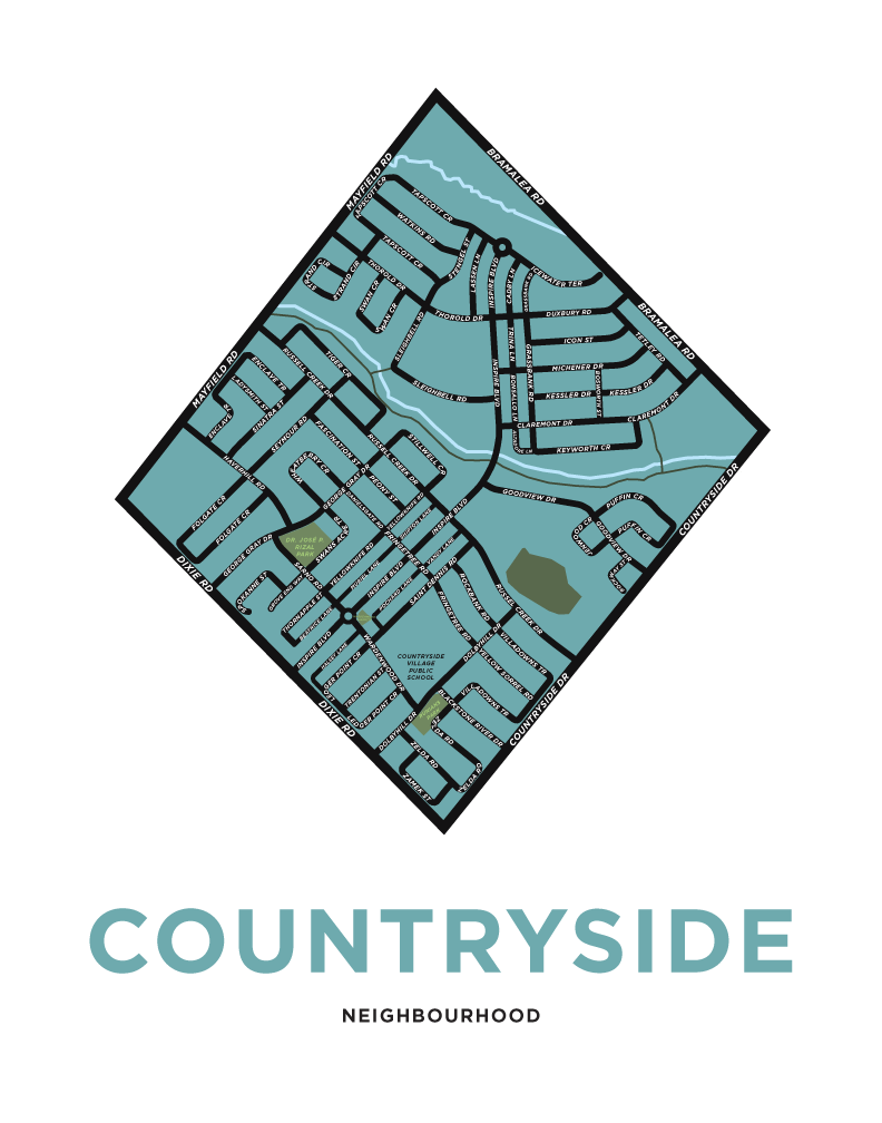 Countryside Neighbourhood Map Print