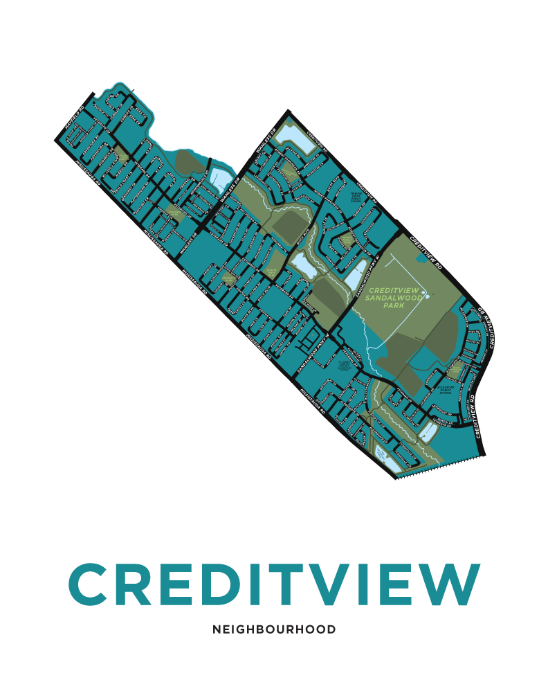 Creditview Neighbourhood Map Print