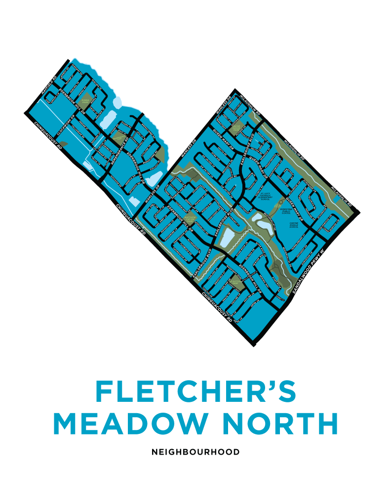 Fletcher's Meadow North Neighbourhood Map Print