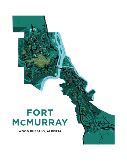 Fort McMurray Map Print