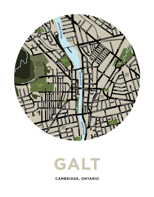 Galt Map Print - Downtown