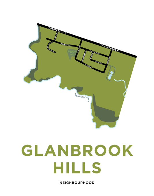Glanbrook Hills Map Print