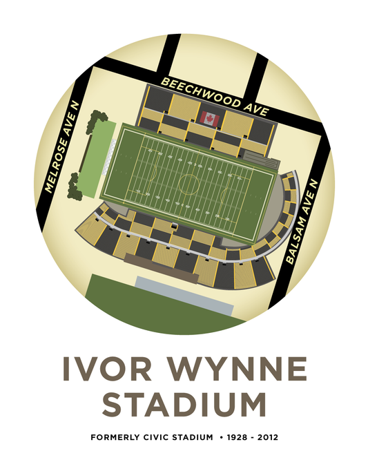 Ivor Wynne Stadium Map Print