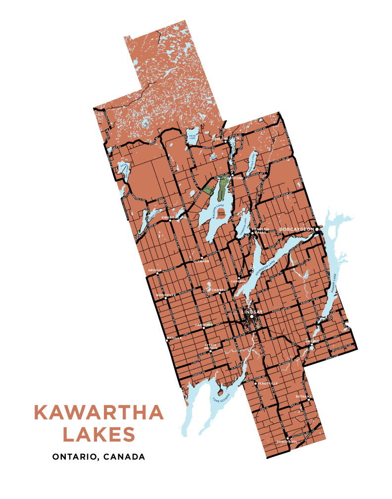 Kawartha Lakes Map Print Jelly Brothers