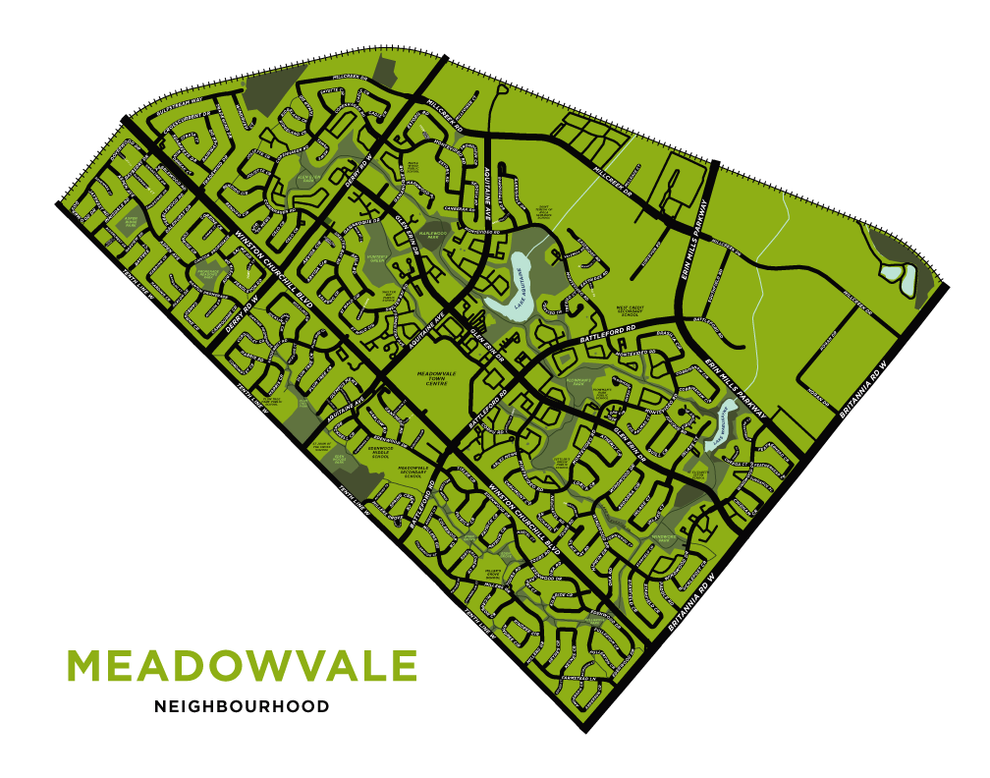 Meadowvale Neighbourhood Map Print Jelly Brothers
