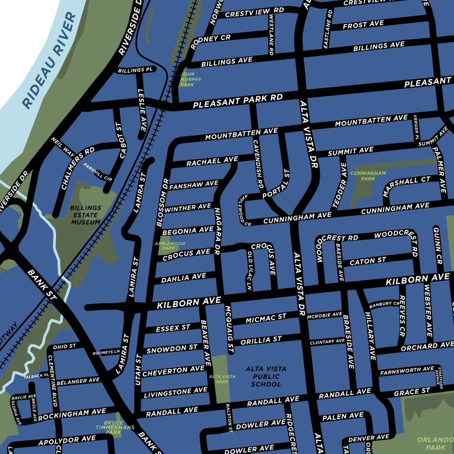 Alta Vista Neighbourhood Map Print