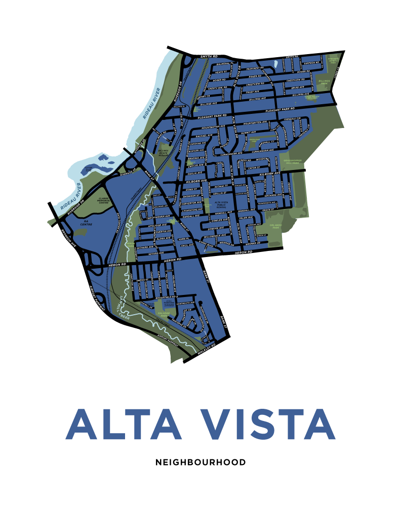 Alta Vista Neighbourhood Map Print