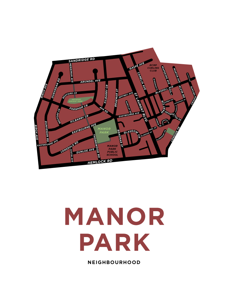 Manor Park Neighbourhood Map Print