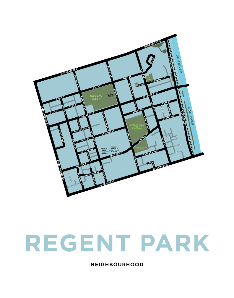 Regent Park Neighbourhood Map Print