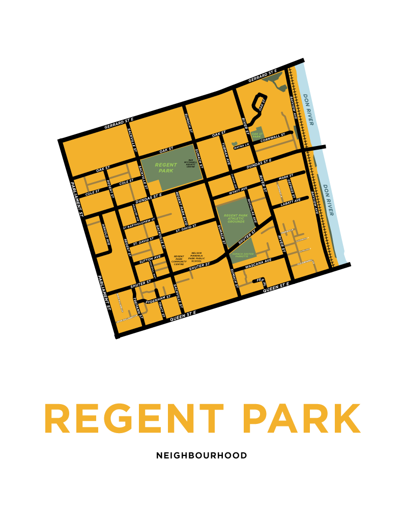Regent Park Neighbourhood Map Print