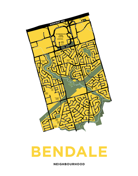 Bendale Neighbourhood Map Print