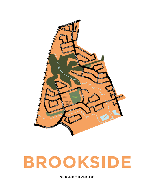 Brookside Neighbourhood Map Print