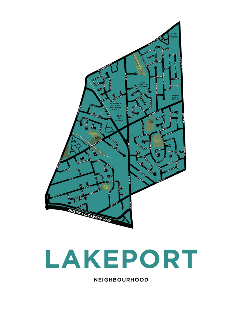 Lakeport Neighbourhood Map Print