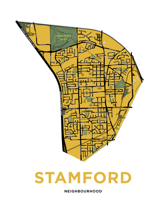 Stamford Neighbourhood Map Print