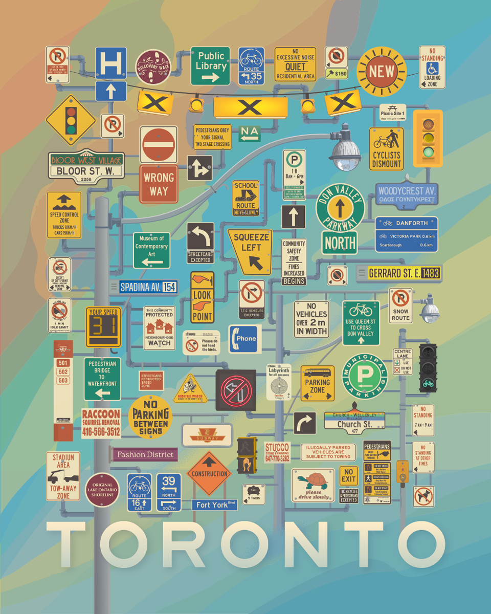Sign Map Toronto Toronto Signs Print – Jelly Brothers