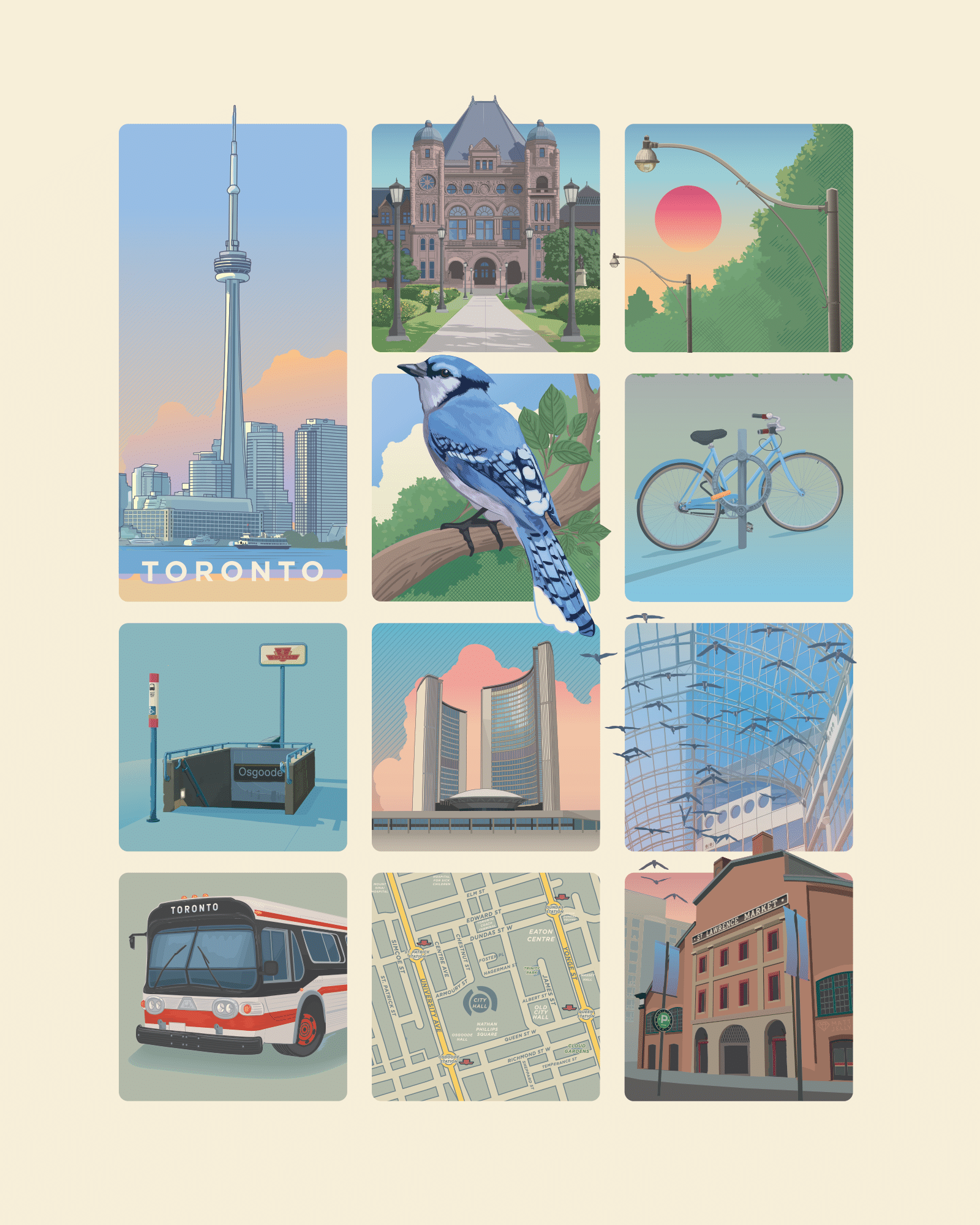 Toronto Info Graphics Toronto Grid Print – Jelly Brothers