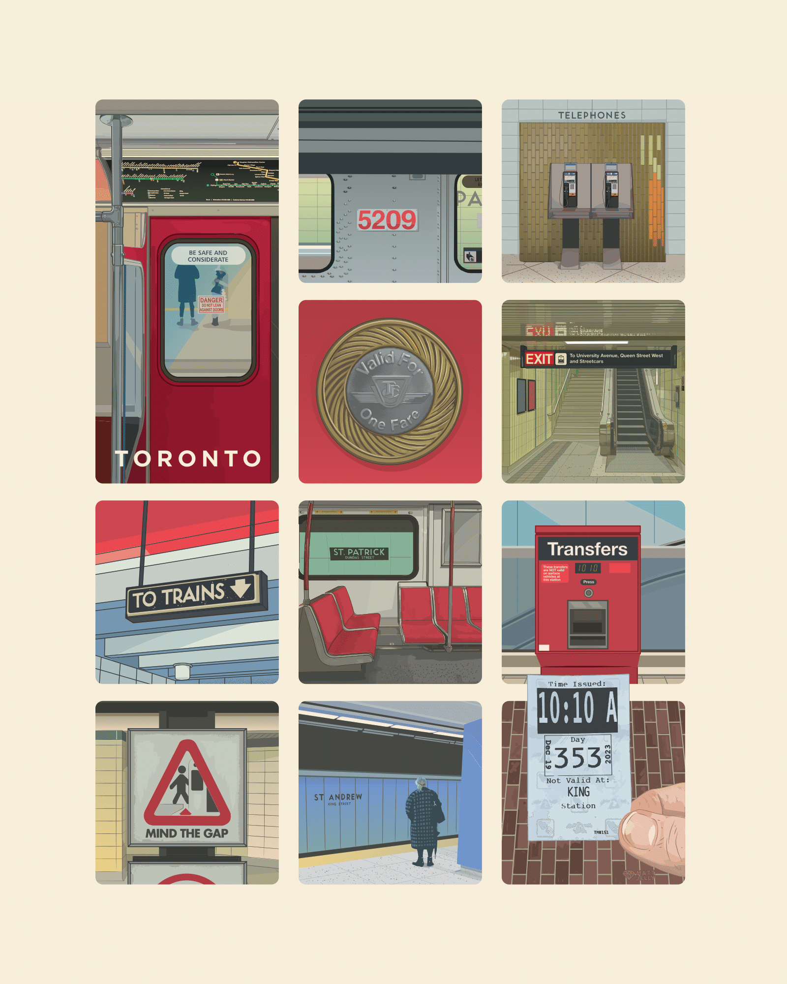 Printable Ttc Mini Rideguide Toronto TTC Grid Print (12 squares version) β Jelly Brothers