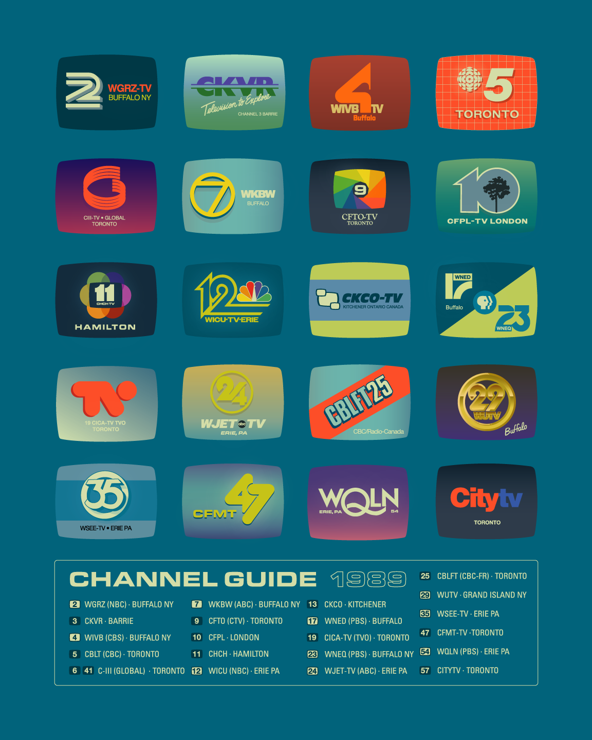 TV Channel Guide Print – Jelly Brothers