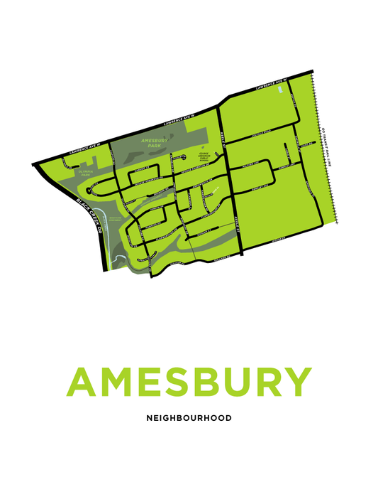 Amesbury Neighbourhood Map Print