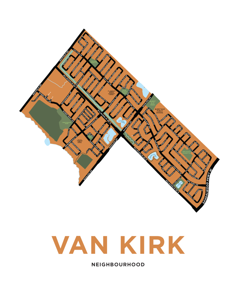 Van Kirk Neighbourhood Map Print