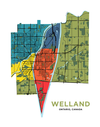 Welland Map Print