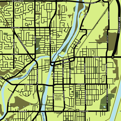 Welland Map Print