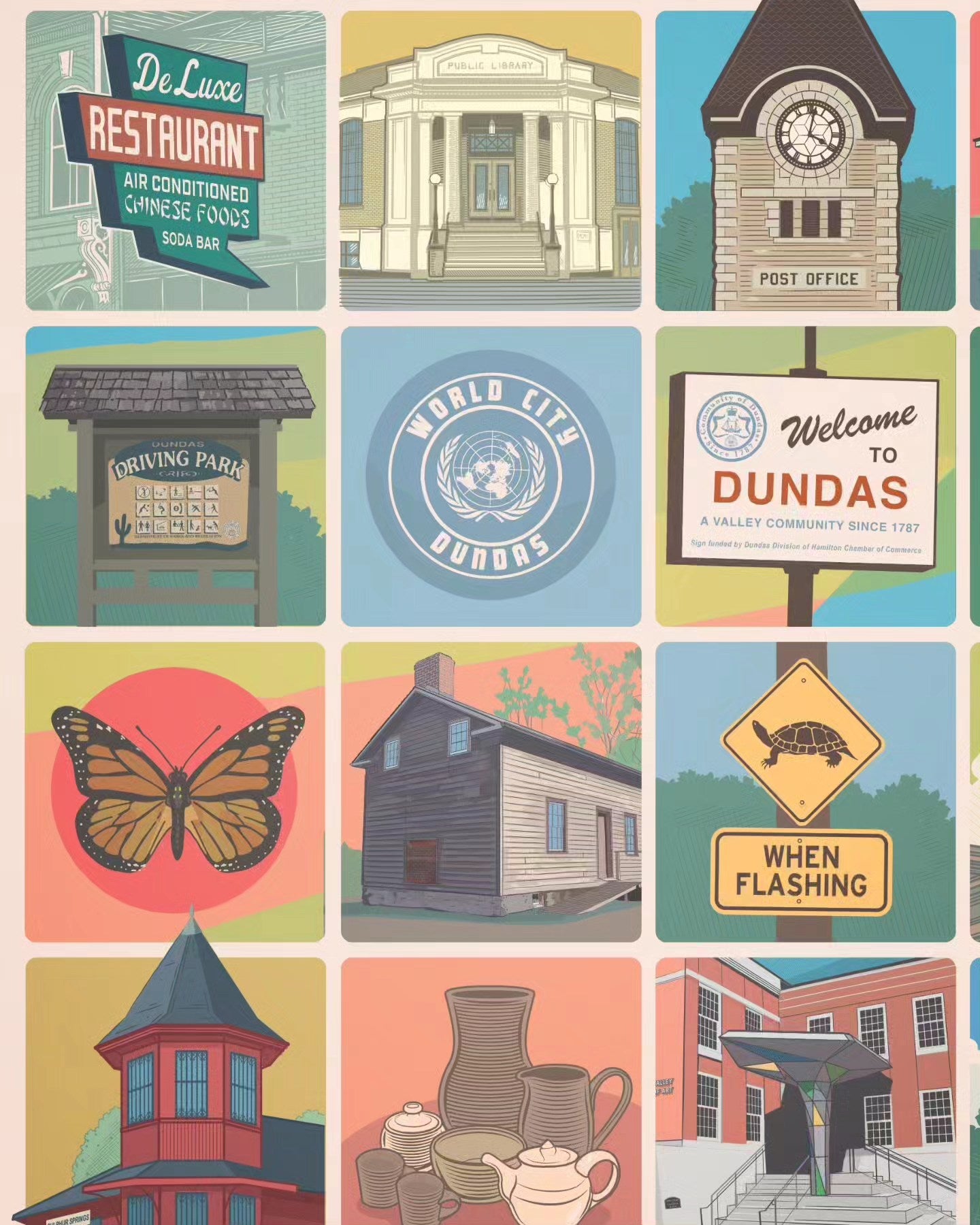 Dundas Grid Print