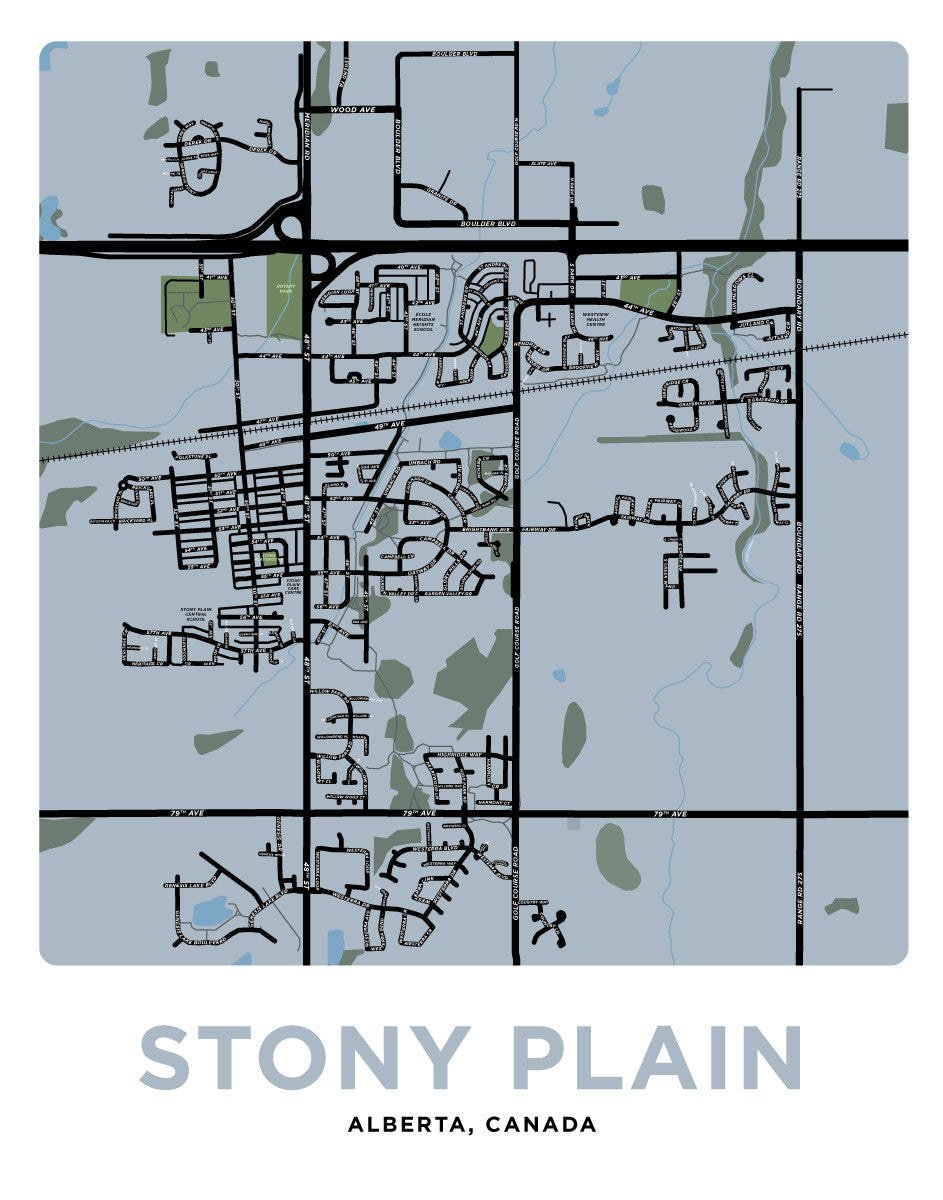 Stony Plain Map Print