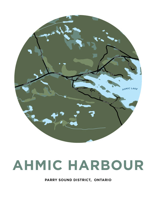 Ahmic Harbour Map Print
