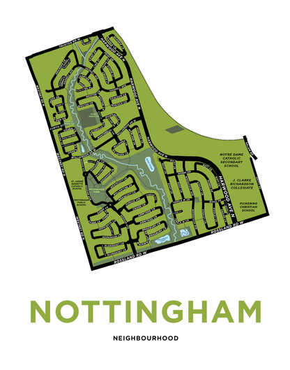 Nottingham Neighbourhood Map Print
