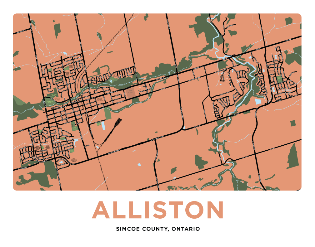 Alliston Map Print
