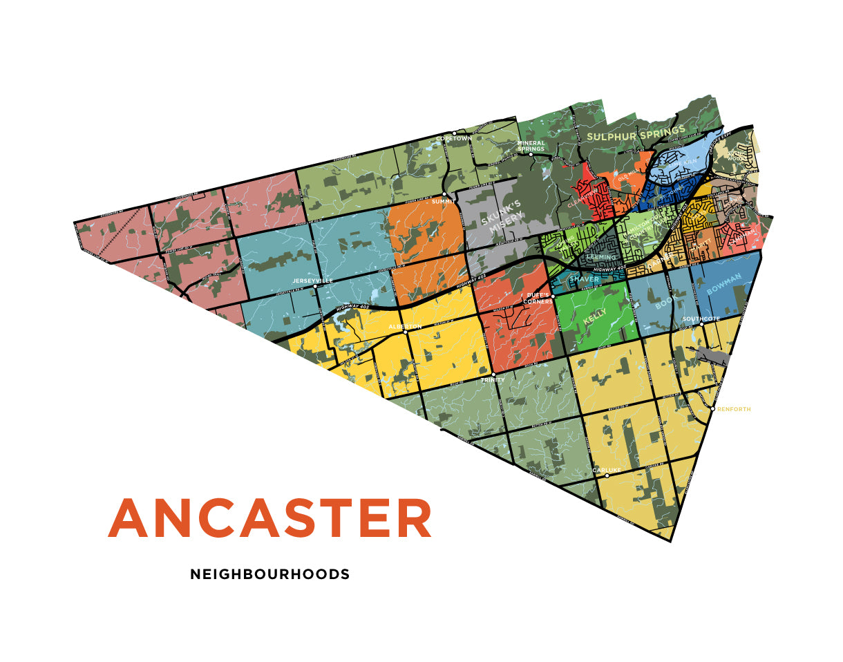 Ancaster Neighbourhoods Map