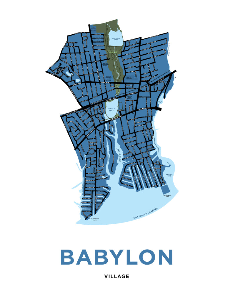 Babylon Village Map Print