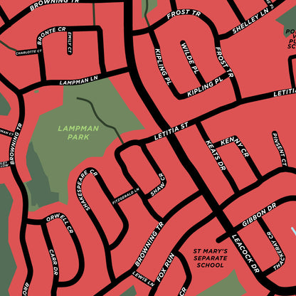 Letitia Heights Neighbourhood Map Print
