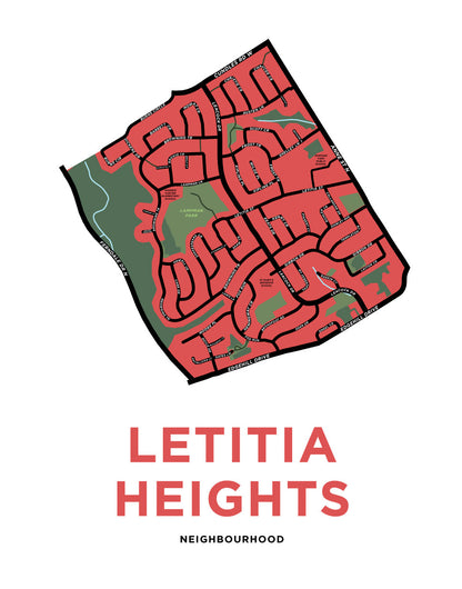 Letitia Heights Neighbourhood Map Print