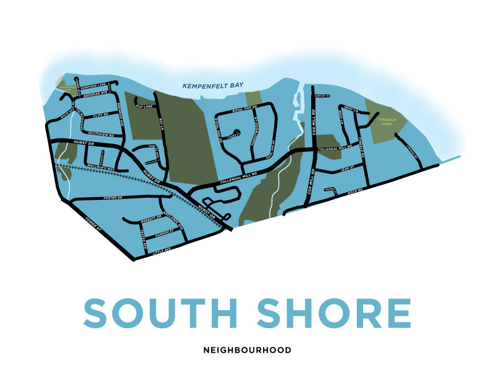 South Shore Neighbourhood Map Print
