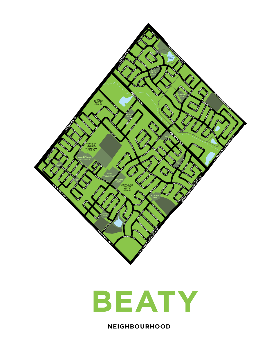 Beaty Neighbourhood Map Print