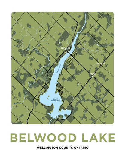Belwood Lake Map Print